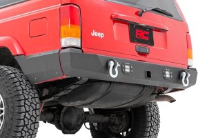 Jeep Cherokee Rear Bumper - Rough Country - LED, Flush Mount - Black - '84-'01